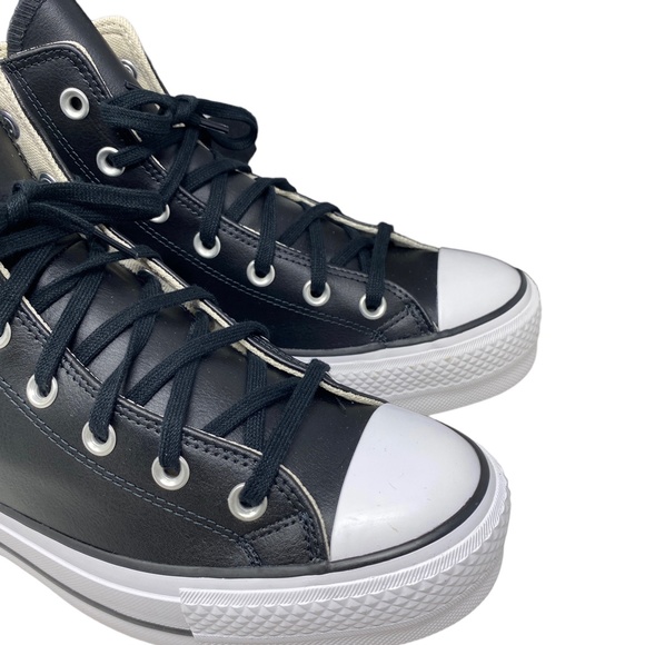 Converse Chuck Lift Platform High Top Leather Black Women Size Sneakers 561675C - Picture 8 of 11